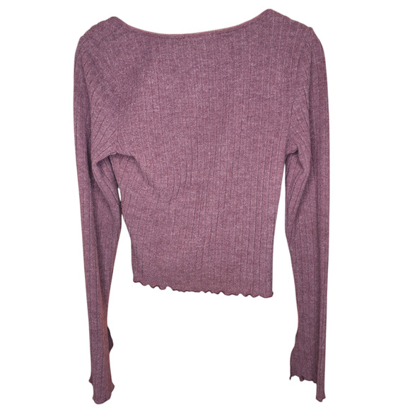 Urban outfitters out from under NEW Lila Brushed rib wrap top maroon red soft - Picture 3 of 6